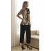034359  Blusa Manga Curta Ramany Estampada